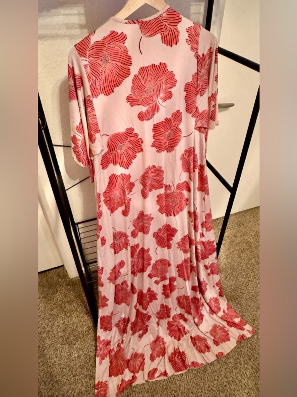 Rachel Pally Pink Maxi Dress with Red Floral Print - Picture 2 of 2